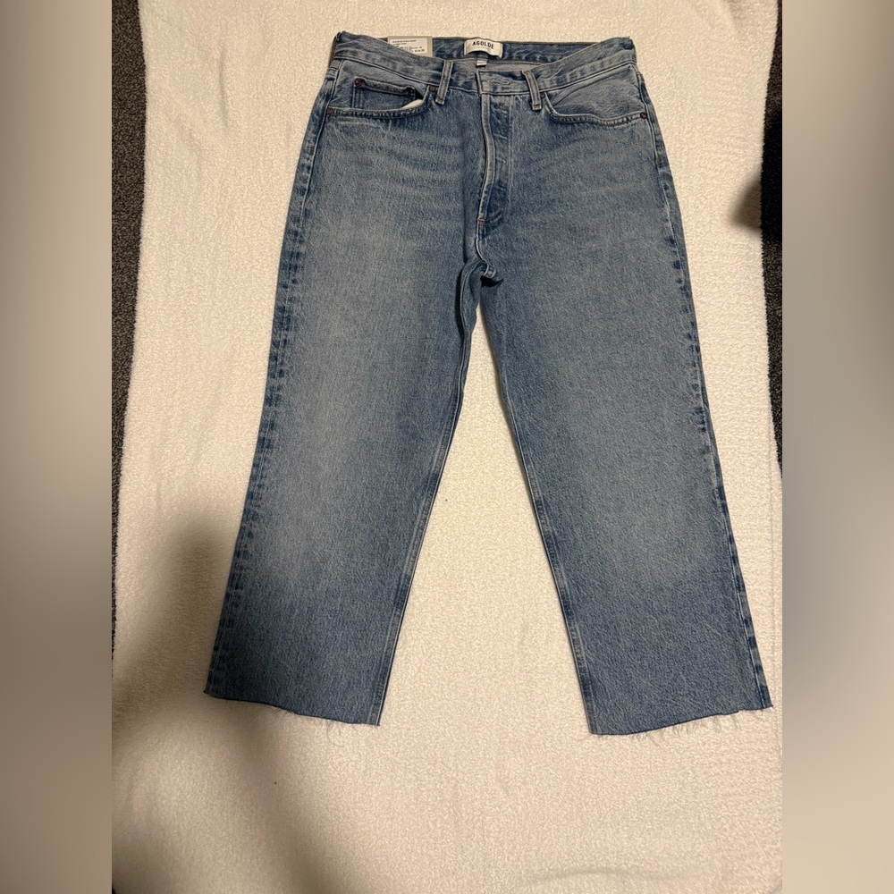Agolde Lana Mid Rise Vintage Straight Jeans - Light Blue - Picture 3 of 5